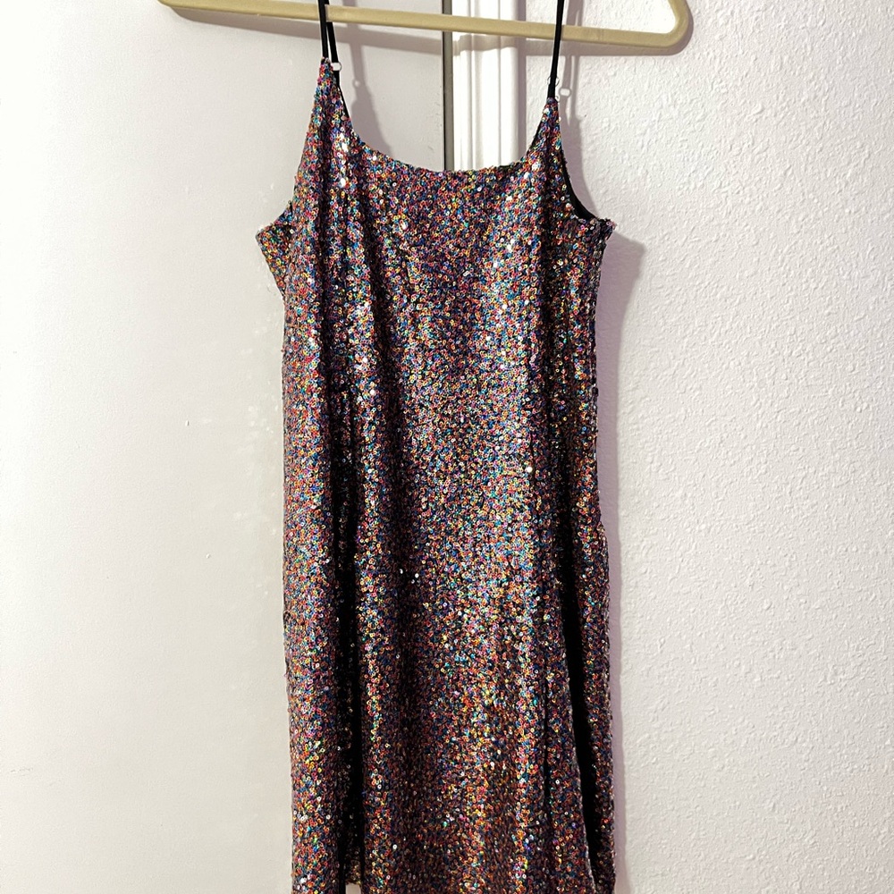 Melrose and Market Multicolor Sequin Slip Dress